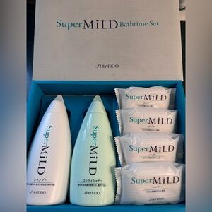 Shiseido Super Mild Hair Care Set with Shampoo and Conditioner and 4 soaps